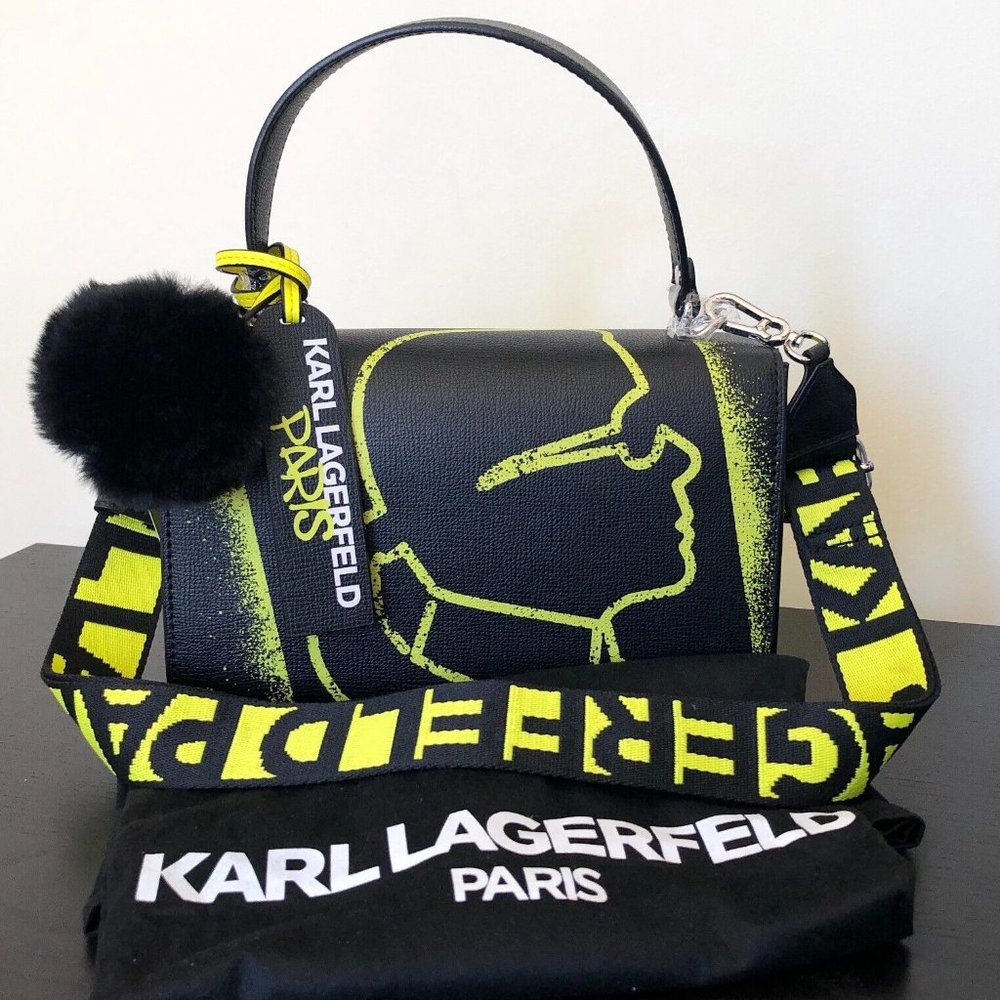 Karl Lagerfeld Simone Yellow Crossbody Purse NEW